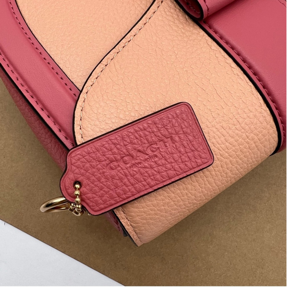Coach Georgie Saddle Crossbody Bag In Colorblock Leather - Picture 14 of 16